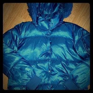 Justice Girls Blue Puffer Jacket